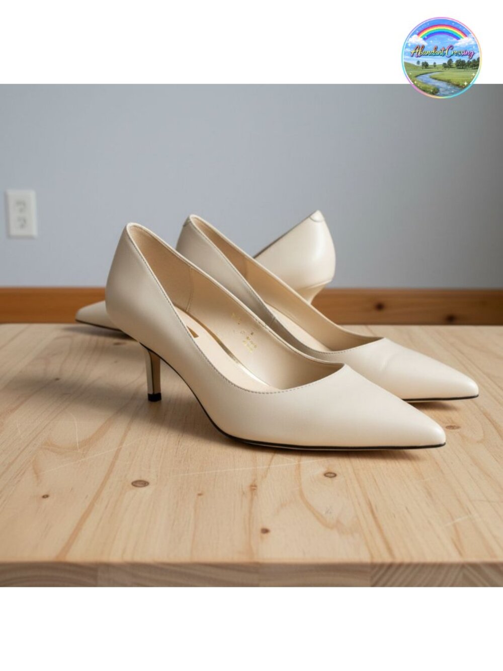 Nine West Arlene Kitten Heel Pump Pointed Toe Leather